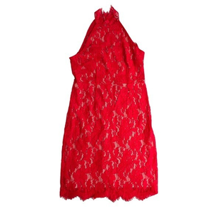 Sans Souci Womens‎ Red Lace Sleeveless Halter Bodycon Dress Size Medium